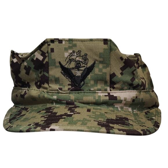 U.S. Navy NWU Type III Woodland Cap Size 7-1/8 Ripstop 50/50 Sekri Industries - Picture 1 of 7